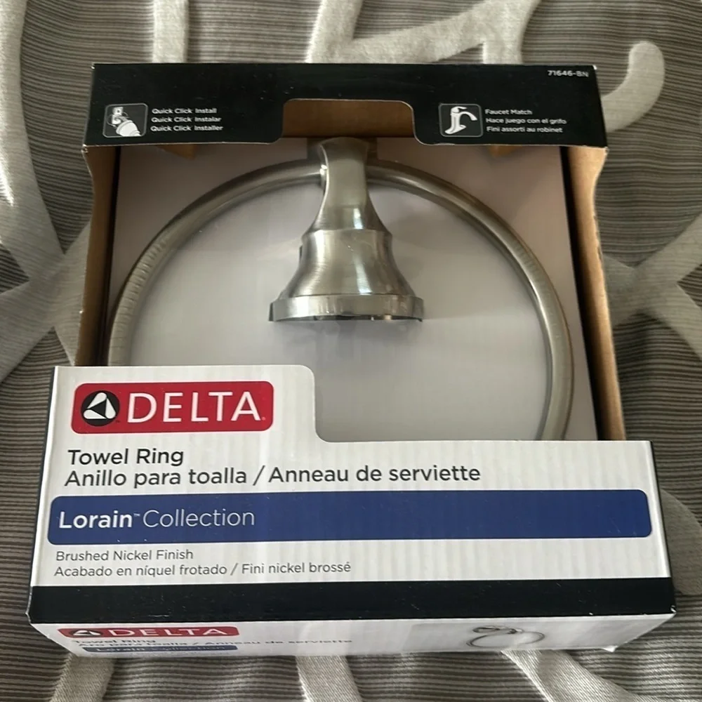 Delta Towel Ring Lorain Collection in Brushes Nickel Finish